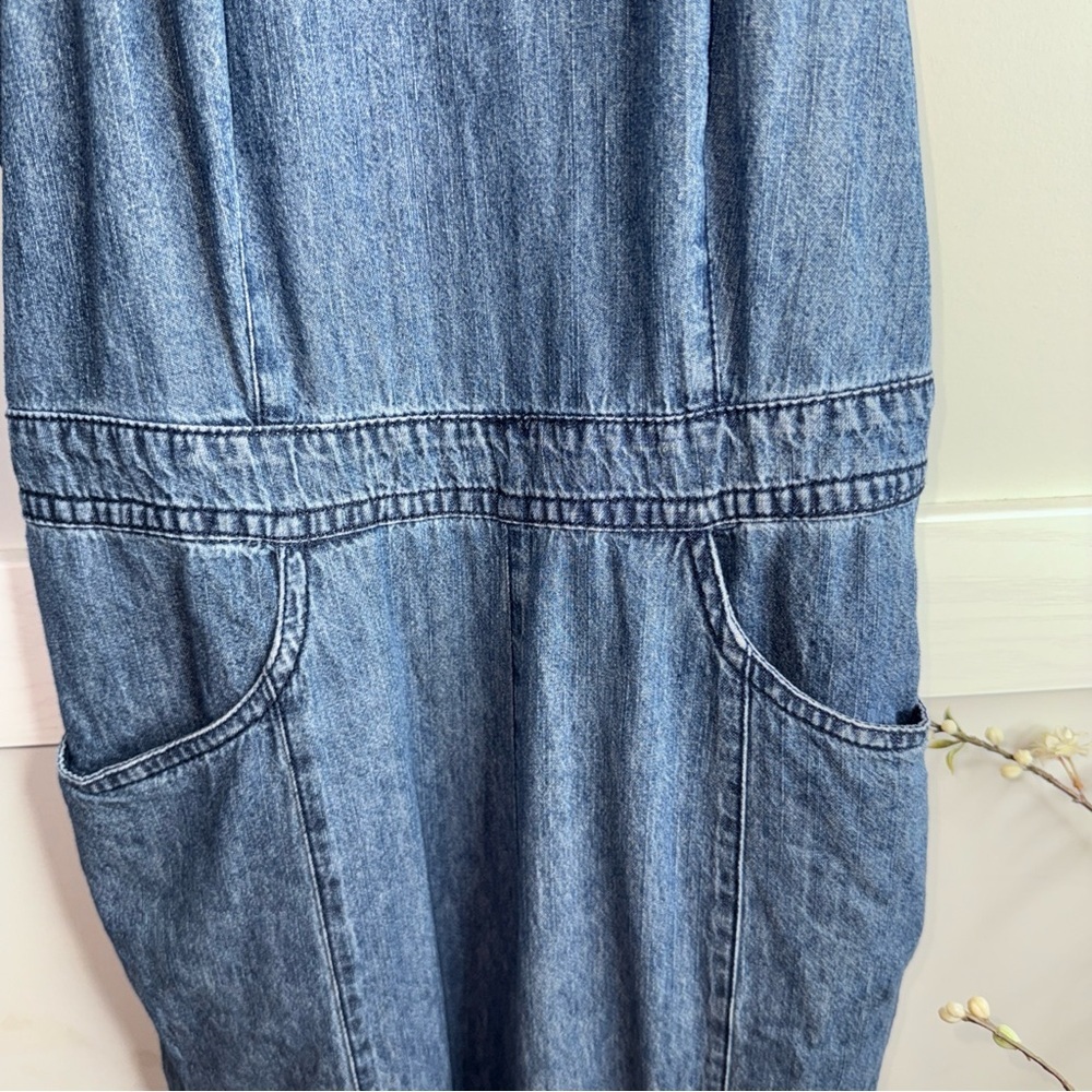 Stylish Blue Denim Women's wide Leg Overalls - Picture 5 of 11